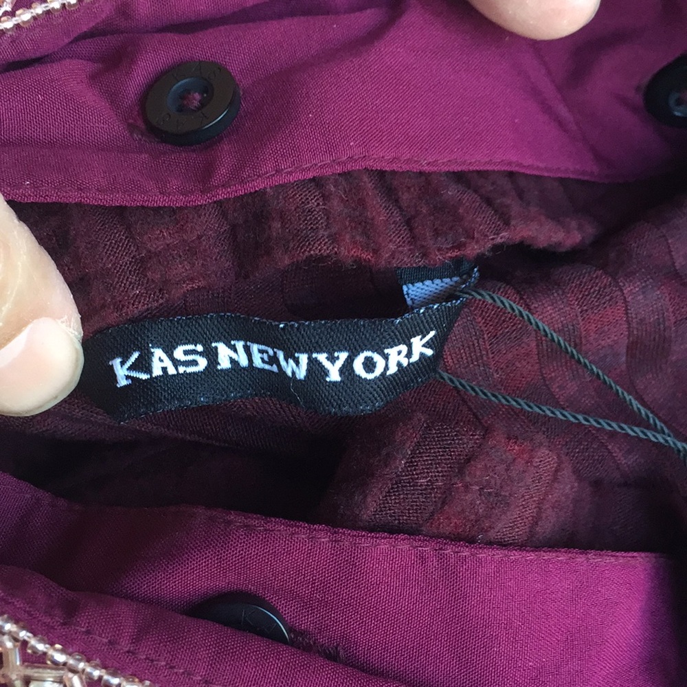009 NWT!!{Kas New York}Sm Wine Sweater w/Beaded Collar - Picture 4 of 7